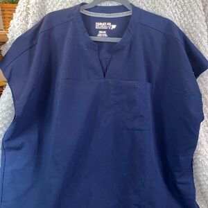 Fabletics womens Navy scrub set gently used Top XXL/1X Pants XL